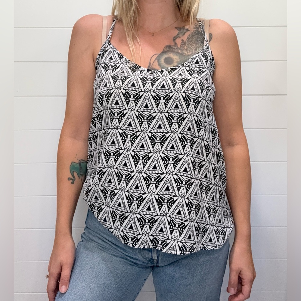 Abercrombie & Fitch Black and White Geometric Camisole